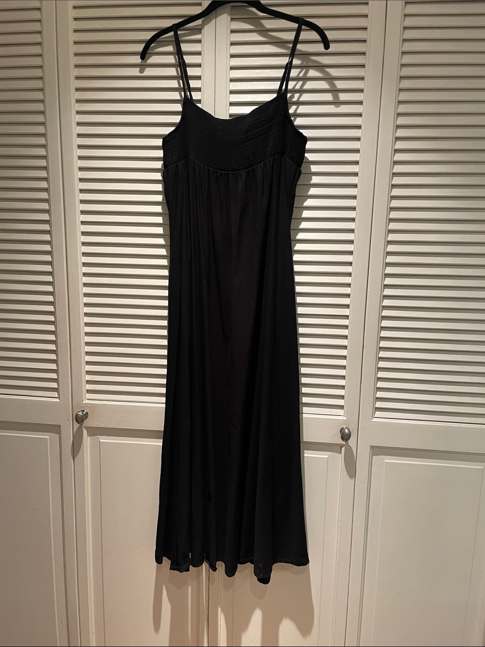 Zara Linen smock black midi / maxi dress sz L